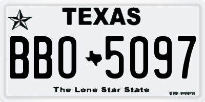 TX license plate BBO5097