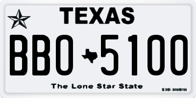 TX license plate BBO5100