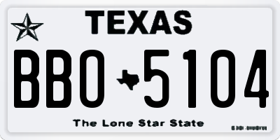 TX license plate BBO5104
