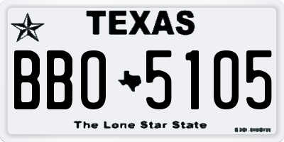 TX license plate BBO5105