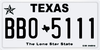 TX license plate BBO5111
