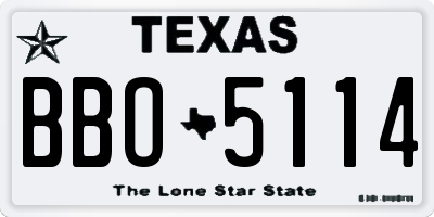 TX license plate BBO5114