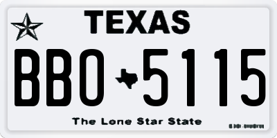 TX license plate BBO5115
