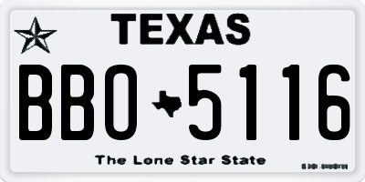 TX license plate BBO5116