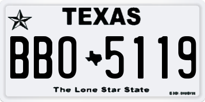 TX license plate BBO5119