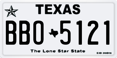 TX license plate BBO5121