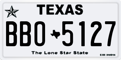 TX license plate BBO5127