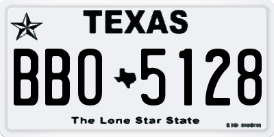 TX license plate BBO5128