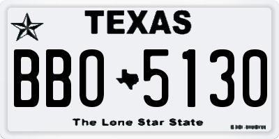 TX license plate BBO5130