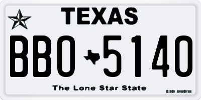 TX license plate BBO5140
