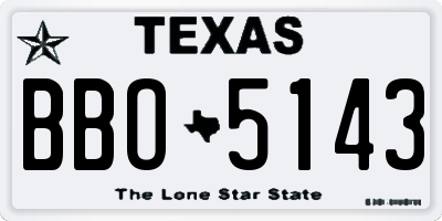 TX license plate BBO5143