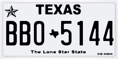 TX license plate BBO5144