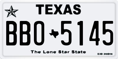 TX license plate BBO5145