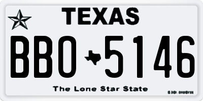 TX license plate BBO5146