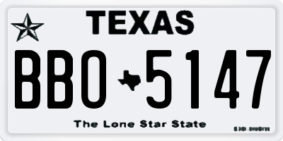 TX license plate BBO5147