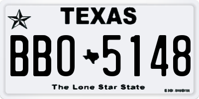 TX license plate BBO5148