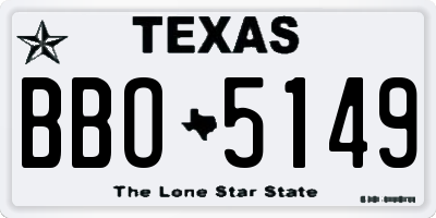 TX license plate BBO5149