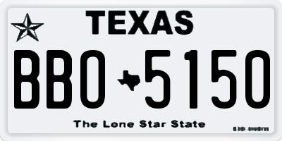 TX license plate BBO5150