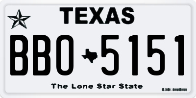 TX license plate BBO5151