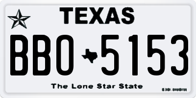 TX license plate BBO5153
