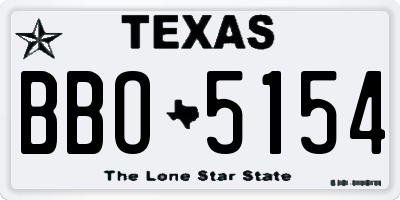 TX license plate BBO5154
