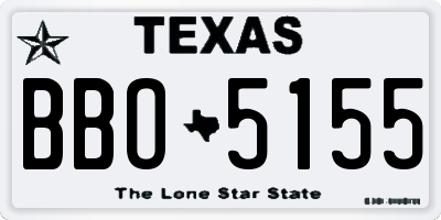 TX license plate BBO5155
