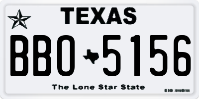 TX license plate BBO5156