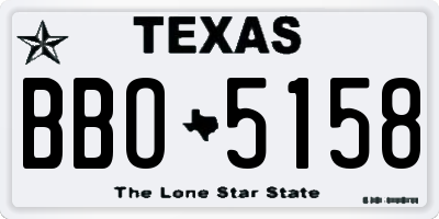 TX license plate BBO5158