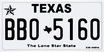 TX license plate BBO5160