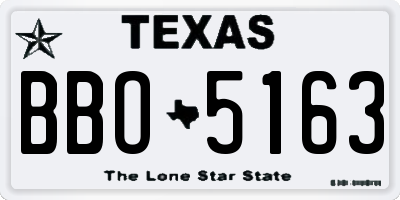 TX license plate BBO5163