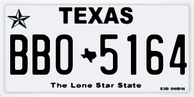 TX license plate BBO5164