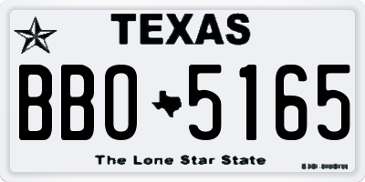 TX license plate BBO5165