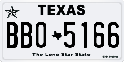 TX license plate BBO5166