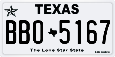 TX license plate BBO5167