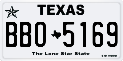TX license plate BBO5169