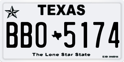 TX license plate BBO5174