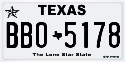 TX license plate BBO5178