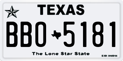 TX license plate BBO5181