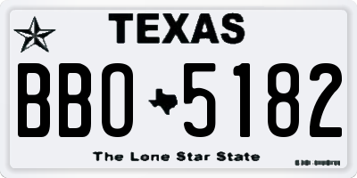 TX license plate BBO5182