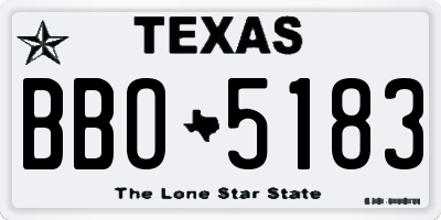 TX license plate BBO5183