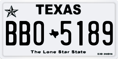 TX license plate BBO5189