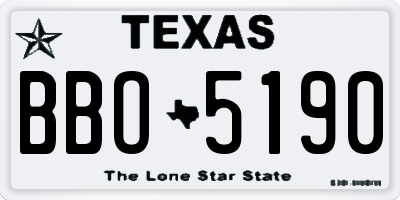 TX license plate BBO5190