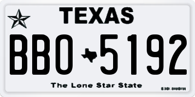 TX license plate BBO5192