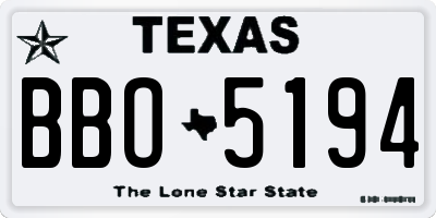TX license plate BBO5194