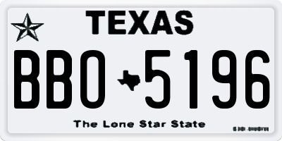 TX license plate BBO5196