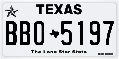 TX license plate BBO5197
