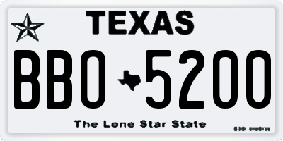 TX license plate BBO5200