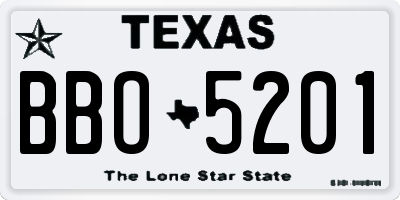 TX license plate BBO5201