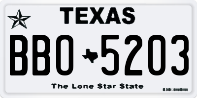 TX license plate BBO5203