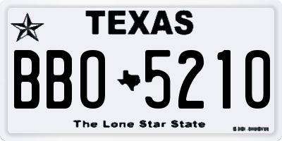 TX license plate BBO5210
